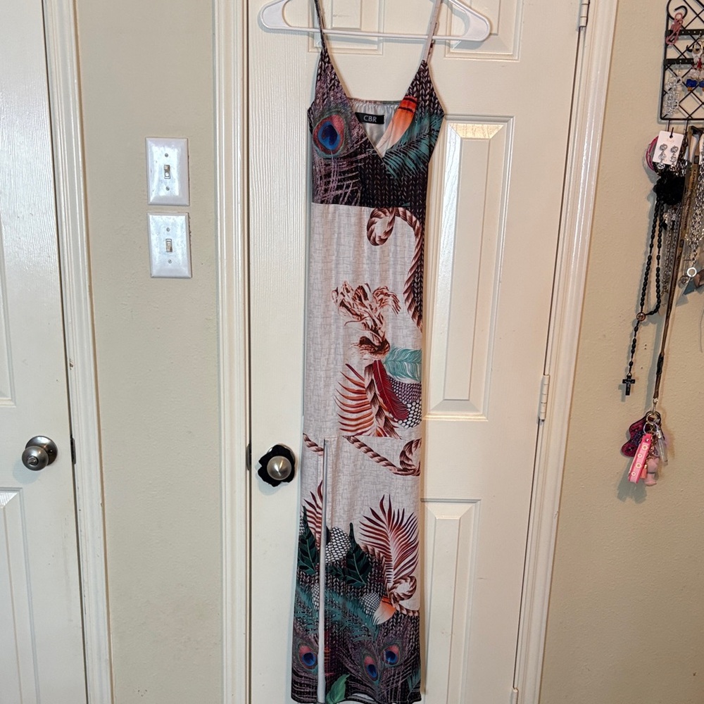Tropical Print Maxi Dress